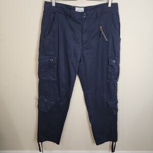 Must Way Cargo Pants Mens 36x32" Blue Military Paratrooper Utility Pockets XXL